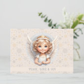 Schattigee Christmas Angel Vakantie Kaart (Staand voorkant)