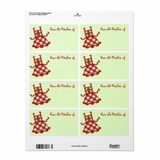 Schattigee Christmas Baker keukenlabels Etiket (Full Sheet)