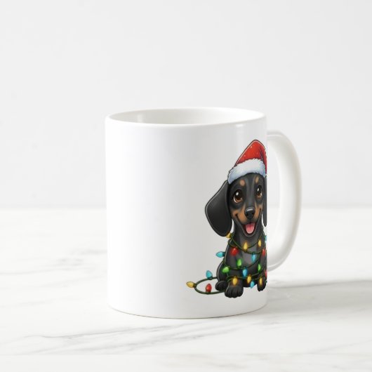 Schattigee Christmas Black Teckel Mok (Voorkant rechts)