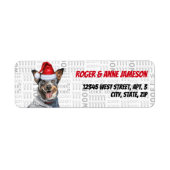 Schattigee Christmas Blue Heeler Dog Retouradres Etiket (Voorkant)