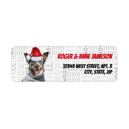 Schattigee Christmas Blue Heeler Dog Retouradres Etiket