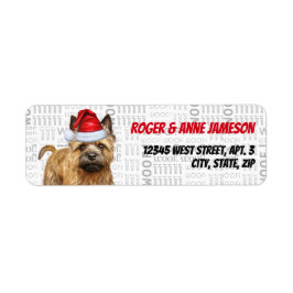 Schattigee Christmas Cairn Terrier Dog Retouradres Etiket