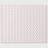 Schattigee Christmas Candy Cane Harten Rood & Wit Cadeaupapier (Vlak)
