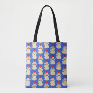 Schattigee Christmas Cat dubbele zijprint Tote Bag