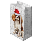 Schattigee Christmas Cavalier Dog Holiday Woof Wor Klein Cadeauzakje (Voorkant Gekanteld)