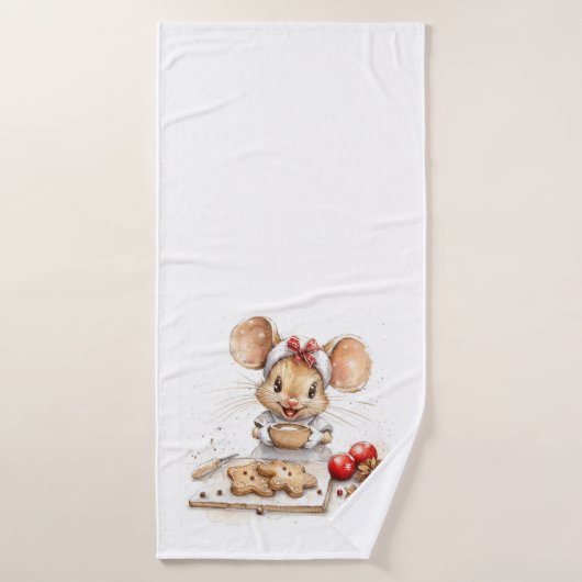 Schattigee Christmas Chef Mouse Badhanddoek (Badhanddoek)