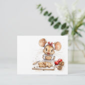 Schattigee Christmas Chef Mouse Briefkaart (Staand voorkant)
