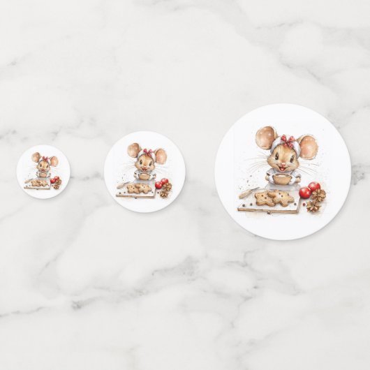 Schattigee Christmas Chef Mouse Confetti (Voorkanten)