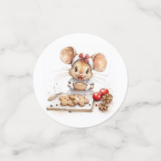 Schattigee Christmas Chef Mouse Confetti (Kleine voorkant)