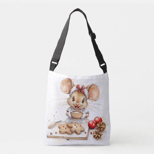 Schattigee Christmas Chef Mouse Crossbody Tas (Voorkant)