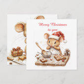 Schattigee Christmas Chef Mouse Kaart (Voorkant / Achterkant)