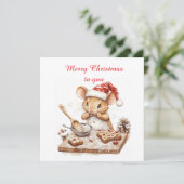 Schattigee Christmas Chef Mouse Kaart (Staand voorkant)