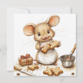 Schattigee Christmas Chef Mouse Kaart (Achterkant)