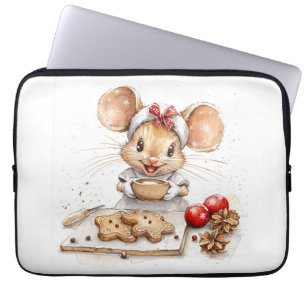 Schattigee Christmas Chef Mouse Laptop Sleeve