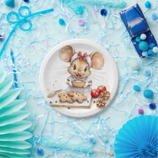 Schattigee Christmas Chef Mouse Papieren Bordje (Feest)