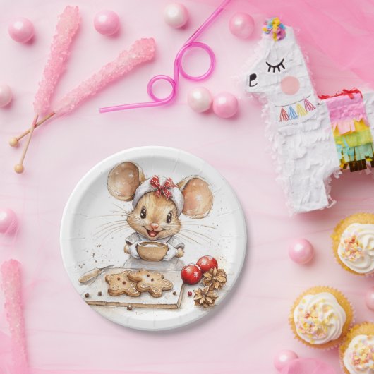 Schattigee Christmas Chef Mouse Papieren Bordje (Feest)