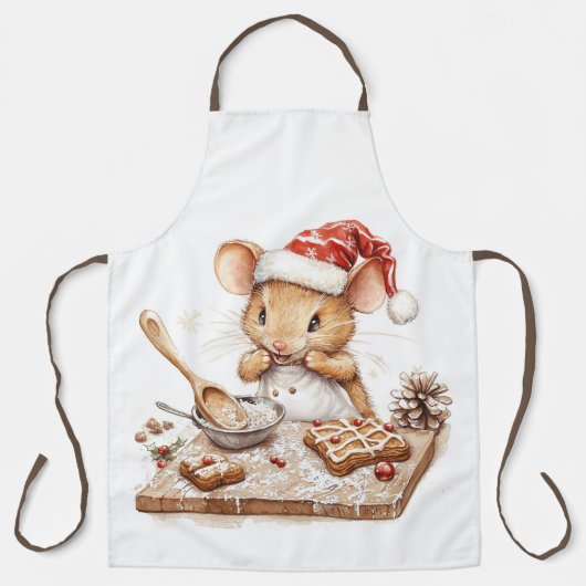 Schattigee Christmas Chef Mouse Schort (Voorkant)