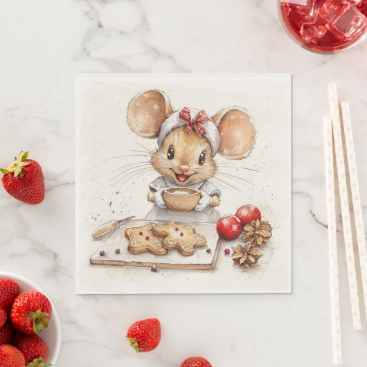 Schattigee Christmas Chef Mouse Servet (Insitu)