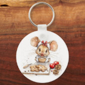 Schattigee Christmas Chef Mouse Sleutelhanger (Achterkant)