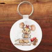 Schattigee Christmas Chef Mouse Sleutelhanger (Voorkant)