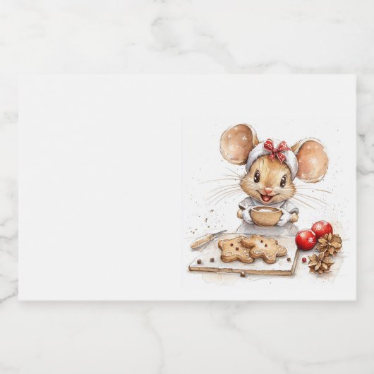 Schattigee Christmas Chef Mouse Voedselcontainer Etiket (Enkel label)