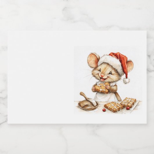 Schattigee Christmas Chef Mouse Voedselcontainer Etiket (Enkel label)