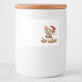 Schattigee Christmas Chef Mouse Voedselcontainer Etiket