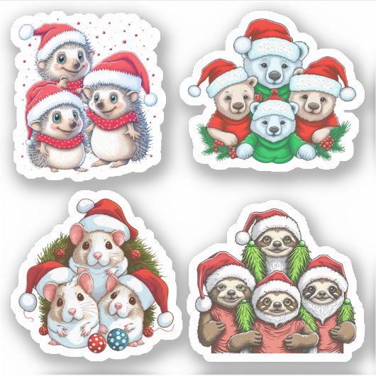 Schattigee Christmas Critter Stickers (Voorkant)
