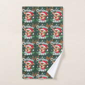 Schattigee Christmas Deer Illustration Bad Handdoek (Handdoek)