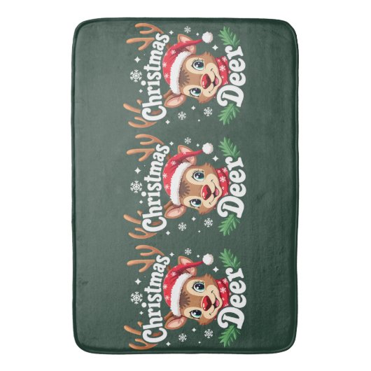 Schattigee Christmas Deer Illustration Badmat (Voorkant Verticaal)