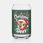 Schattigee Christmas Deer Illustration Blikvorm Glas (Voorkant)