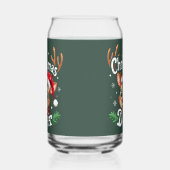 Schattigee Christmas Deer Illustration Blikvorm Glas (Links)