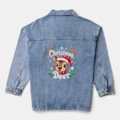Schattigee Christmas Deer Illustration Denim Jacket (Achterkant)