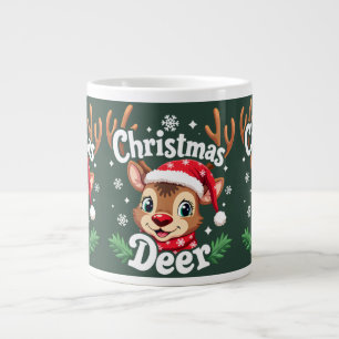 Schattigee Christmas Deer Illustration Grote Koffiekop