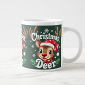 Schattigee Christmas Deer Illustration Grote Koffiekop (Rechts)