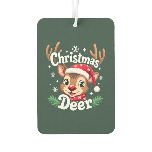 Schattigee Christmas Deer Illustration Luchtverfrisser (Achterkant)