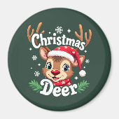 Schattigee Christmas Deer Illustration Magneet (Voorkant)