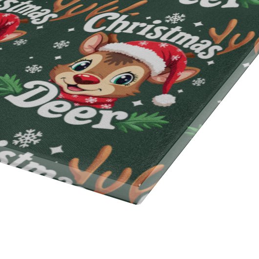 Schattigee Christmas Deer Illustration Snijplank (Hoek)