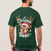 Schattigee Christmas Deer Illustration T-shirt (Achterkant)