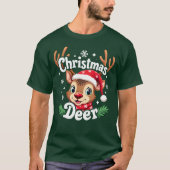 Schattigee Christmas Deer Illustration T-shirt (Voorkant)