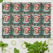 Schattigee Christmas Deer Illustration Theedoek (Gevouwen)