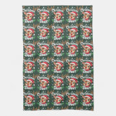 Schattigee Christmas Deer Illustration Theedoek (Verticaal)