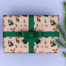 Schattigee Christmas Doggies met gezellige truien  Cadeaupapier