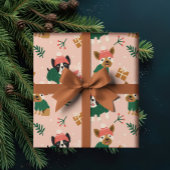 Schattigee Christmas Doggies met gezellige truien Cadeaupapier
