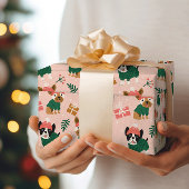 Schattigee Christmas Doggies met gezellige truien Cadeaupapier