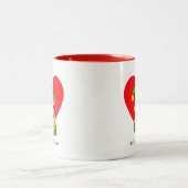 Schattigee Christmas Elf & Heart Two-Tone Coffee M Tweekleurige Koffiemok (Center)