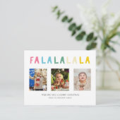 Schattigee Christmas Fa La La 3 Photo Collage Swee Feestdagenkaart (Staand voorkant)