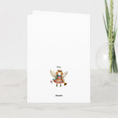 Schattigee Christmas Folk Art Angel Kaart (Achterkant)