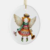 Schattigee Christmas Folk Art Angel Keramisch Ornament (Rechts)