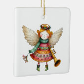 Schattigee Christmas Folk Art Angel Keramisch Ornament (Rechts)